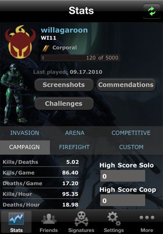 Stats for Halo Reach screenshot 1