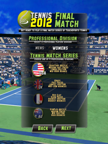 TouchSports Tennis 2012 HD screenshot 5