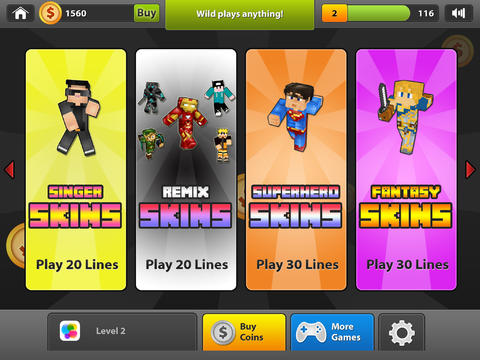 MineSlots Variety of Hero Skins - Slot Machine Block Craft World screenshot 9