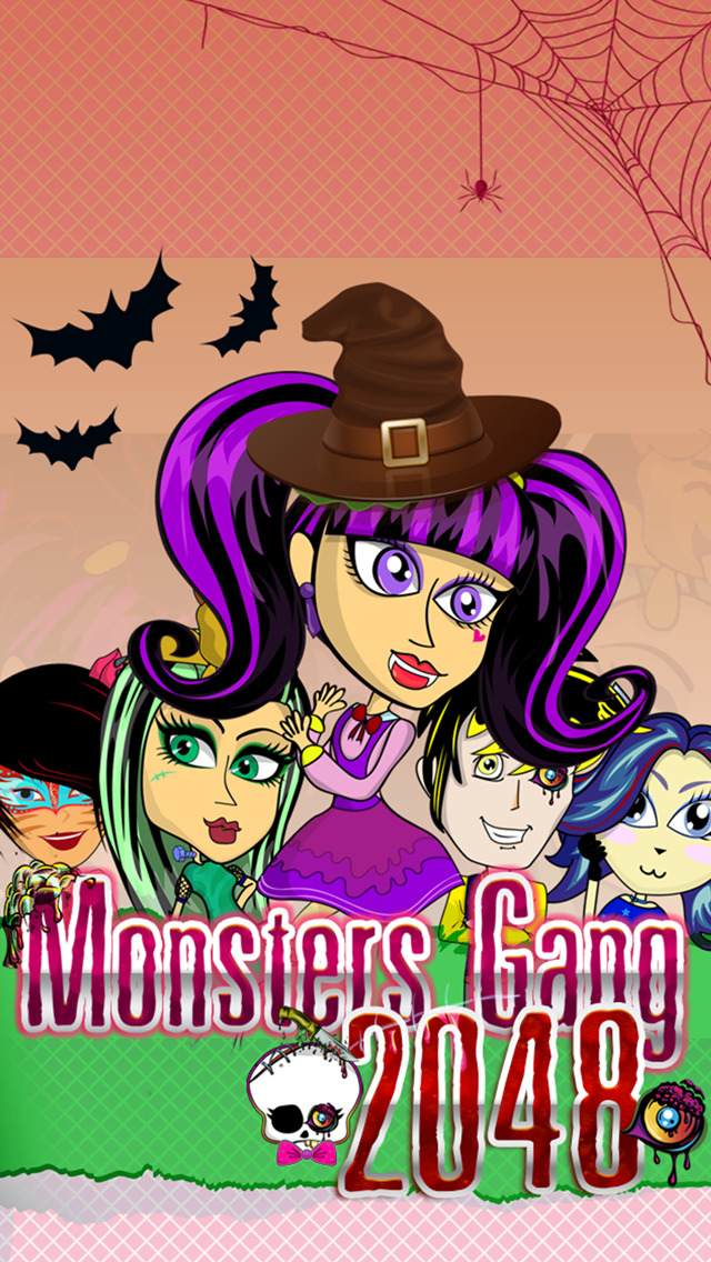 2048 Monster Girls and Boys : “ The High School Halloween Puzzle Edition ” screenshot 1