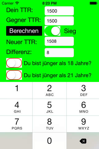 Tischtennis TTR-Rechner - náhled