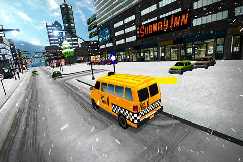 snow city taxi driver rush - náhled