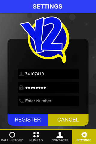 Y2call - náhled