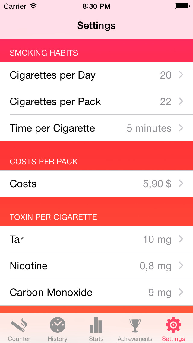 Cigarette Counter - How much do you smoke? screenshot 5