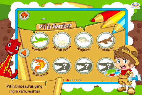 Marbel Mewarnai Dinosaurus - náhled