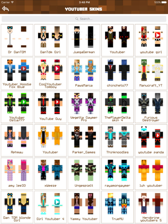 App Shopper: Youtuber Skins - Cute Skins for Minecraft PE & PC (Reference)