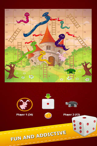 Flashy Snake And Ladders Game Two Player Classic - náhled