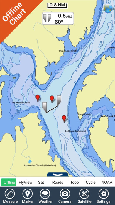 App Shopper: Lake Oahe - Dakota GPS fishing chart & map offline ...