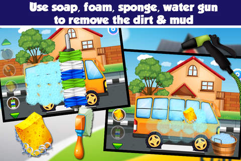 Little School Bus Wash Salon - Messy Bus Washing & - náhled
