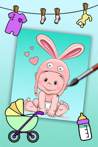 Paint Baby's Coloring Book - Color new born babies - náhled