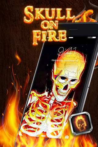 Skull on Fire Wallpapers – Cool Background Picture - náhled
