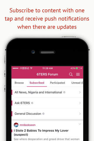 6TERS Social Forum App - náhled