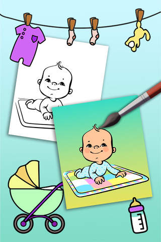 Paint Baby's Coloring Book - Color new born babies - náhled
