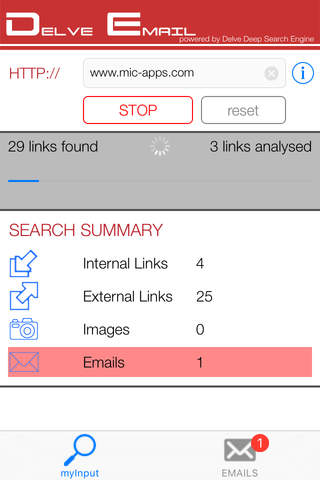 Delve Email - náhled