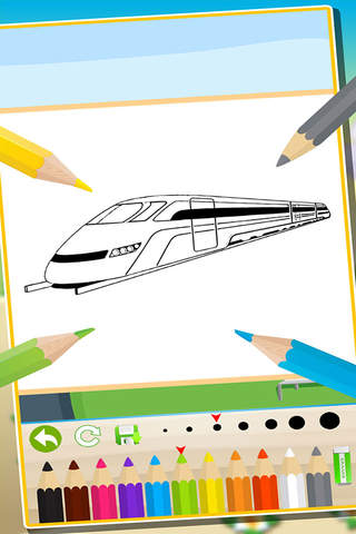 Train & Airplane Printable Coloring Pages For Kids - náhled