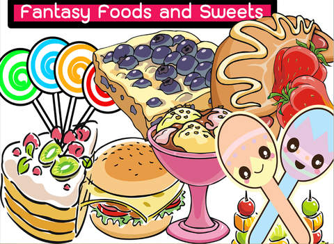 Amazing Foods And Sweets Colorful Drawings - náhled