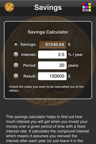 Savings Calculator - náhled
