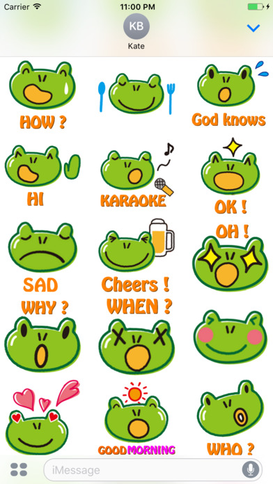 Cute Frog Stickers pack screenshot 1
