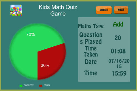 Kids Math Quiz - Test, Analyze and Improve your Ma - náhled