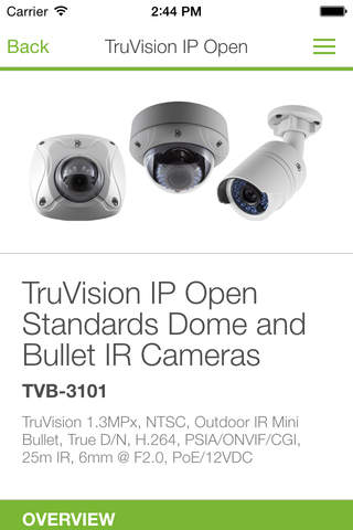 TruVision IP Camera Selector - náhled