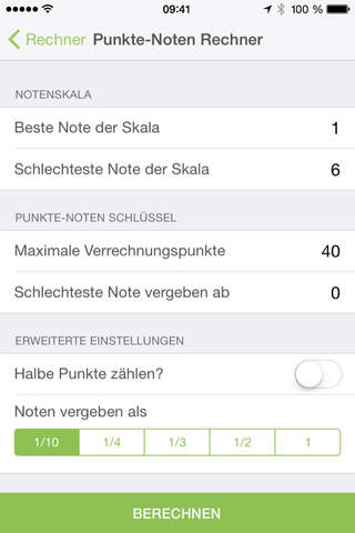 Notenrechner - Punkte-Noten & Fehler-Noten Rechner - náhled