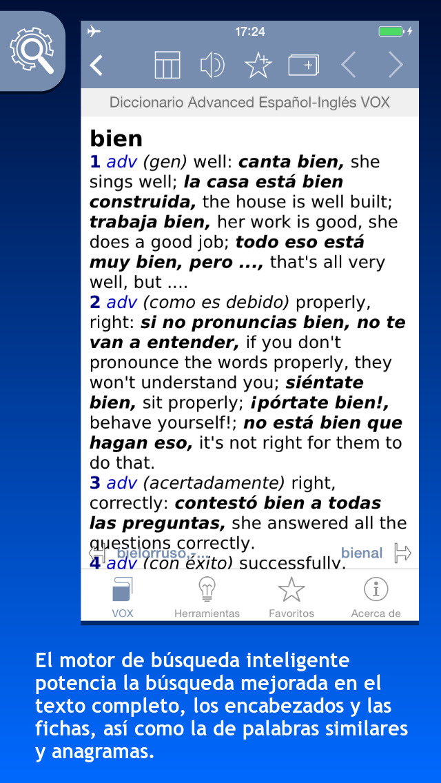 Diccionario Advanced English-Spanish/Español-Inglés VOX screenshot 1