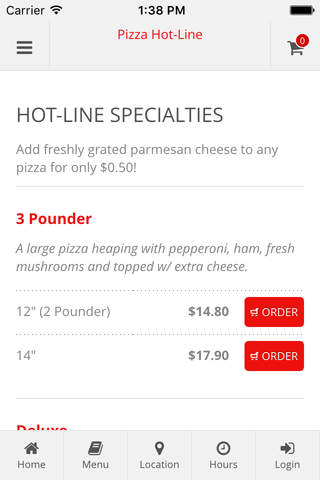 Pizza Hot-Line Online Ordering - náhled