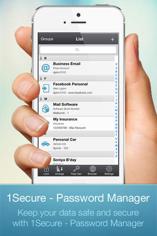 1Secure Wallet - Password Manager - náhled