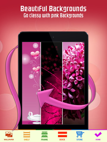 Pink Wallpaper Maker for your Home Screen - Make custom Backgrounds with colorful Frame, Shelf & Docks screenshot 10