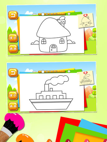 儿童绘画涂鸦画画板游戏免费-宝宝画图画画简笔画教程