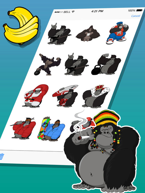 Funny Gorilla Expressions Stickers screenshot 5