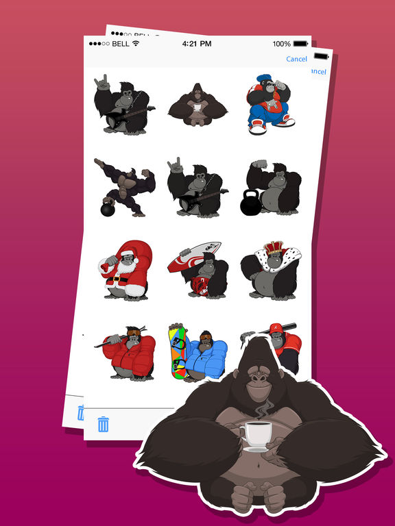Funny Gorilla Expressions Stickers screenshot 4
