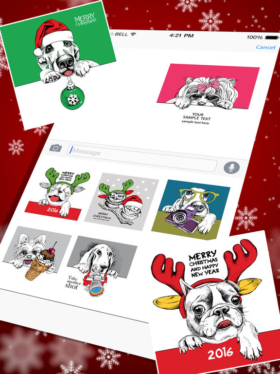 Animals Christmas Dress Up Expressions Stickers screenshot 5