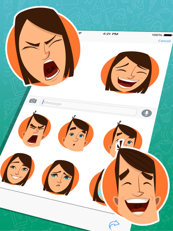 Cool Man and Woman Expressions Stickers screenshot 5