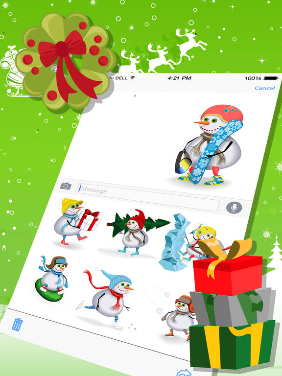 Christmas Snowman Stickers Pro screenshot 6
